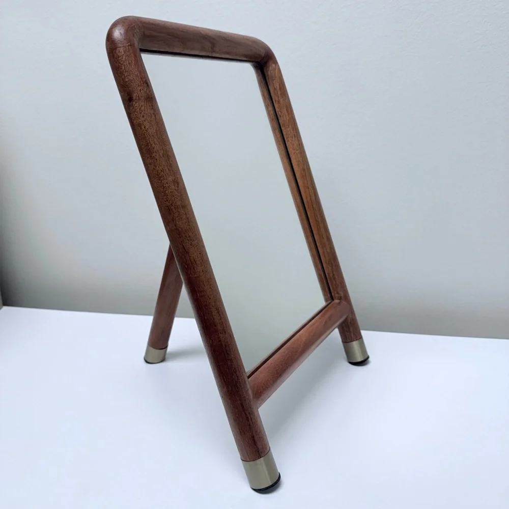 New! Wood Accent Mirror with Brass Feet - Hearth & Hand™ with Magnolia Spring